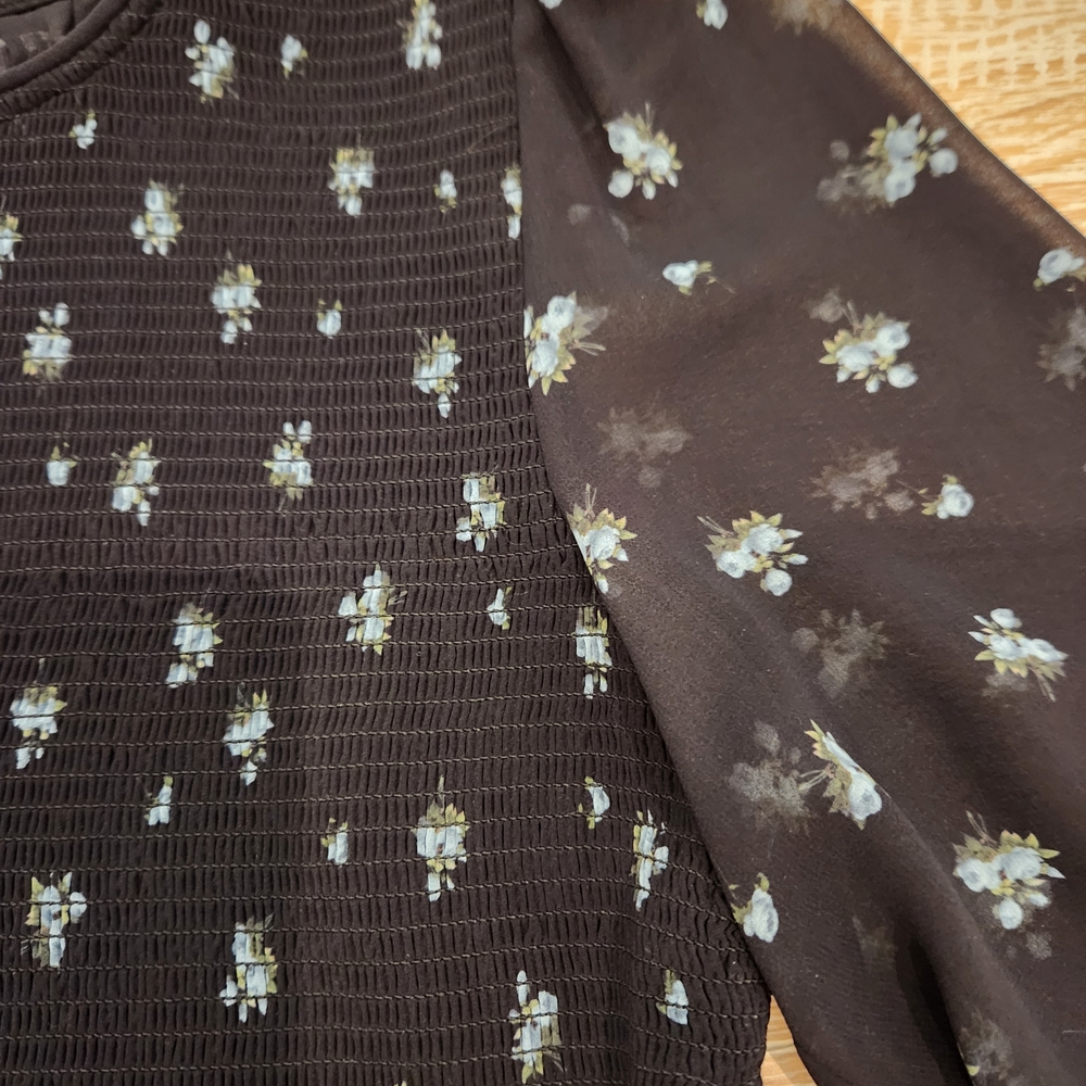 Wilfred Black Floral Long Sleeve Blouse - Picture 3 of 5